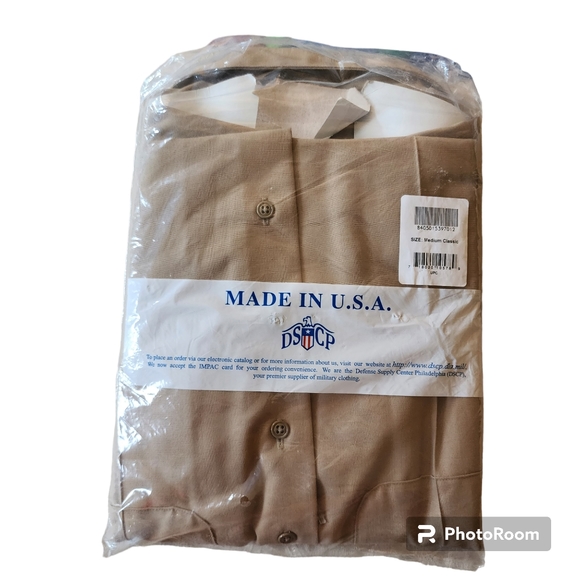 NWT quarterdeck collection Khaki work shirt navy uniform military surplus - M - Picture 2 of 2